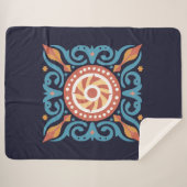 Boho Tile Sherpa Blanket Sherpadecke (Vorderseite (Horizontal))