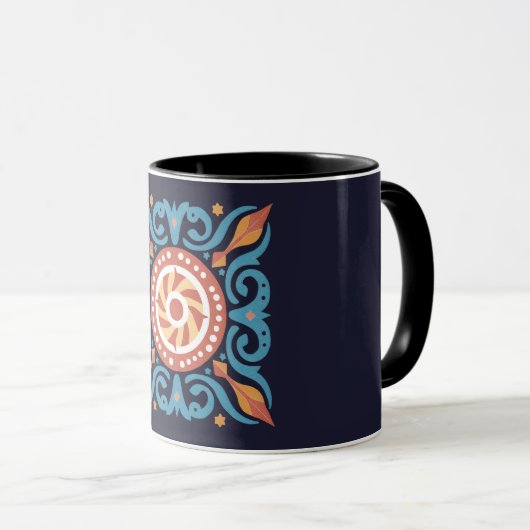 Boho Tile Tasse (VorderseiteRechts)