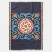 Boho Tile Throw Blanket Decke (Vorderseite Vertikal)