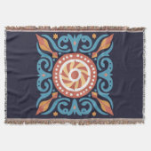 Boho Tile Throw Blanket Decke (Vorderseite)