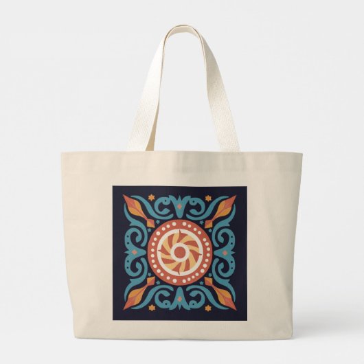 Boho Tile Tote Bag Jumbo Stoffbeutel (Rückseite)