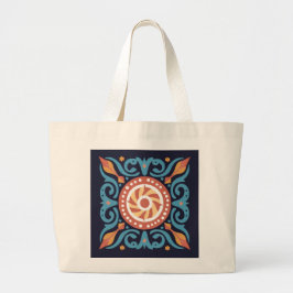 Boho Tile Tote Bag Jumbo Stoffbeutel