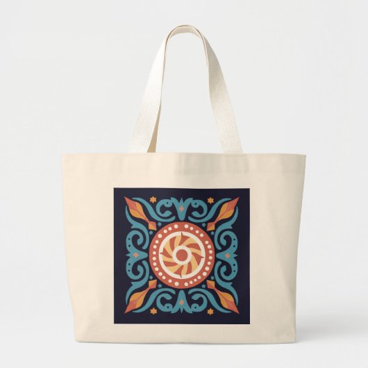 Boho Tile Tote Bag Jumbo Stoffbeutel (Vorne)