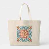 Boho Tile Tote Bag Jumbo Stoffbeutel (Rückseite)