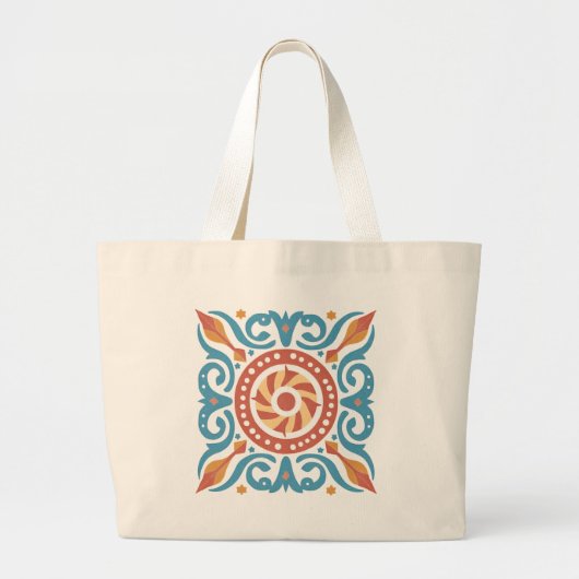 Boho Tile Tote Bag Jumbo Stoffbeutel (Vorne)