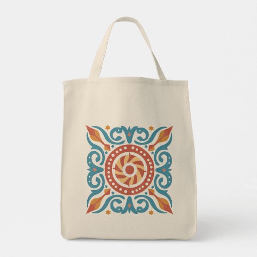 Boho Tile Tote Bag Tragetasche (Rückseite)