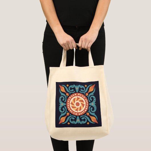 Boho Tile Tote Bag Tragetasche (Vorderseite (Produkt))