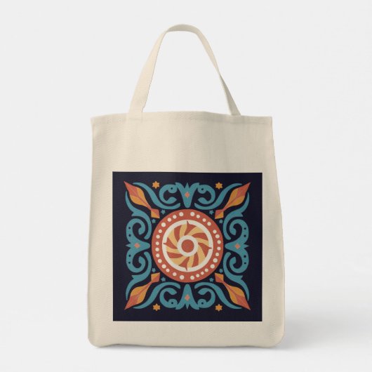 Boho Tile Tote Bag Tragetasche (Rückseite)