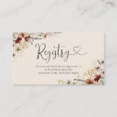 Boho Tiny Wildblume Baby Shower Registry Begleitkarte (Vorderseite)