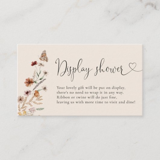 Boho Tiny Wildblume Babydusche Begleitkarte (Vorderseite)