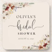 Boho Tiny Wildblume Brautparty Getränkeuntersetzer (Vorderseite)