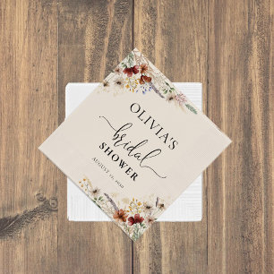 Boho Tiny Wildblume Brautparty Paper Napkin Serviette