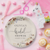 Boho Tiny Wildblume Brautparty Paper Plate Pappteller (Party)