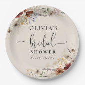 Boho Tiny Wildblume Brautparty Paper Plate Pappteller (Vorderseite)