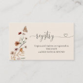 Boho Tiny Wildblume Brautparty Registry Begleitkarte (Vorderseite)