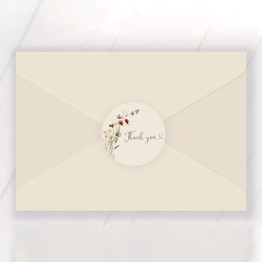 Boho Tiny Wildblume Brautparty Runder Aufkleber