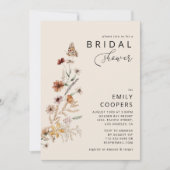 Boho Tiny Wildblume Bridal Dusche Einladung (Vorderseite)
