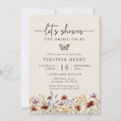 Boho Tiny Wildblume Bridal Dusche Einladung (Vorderseite)