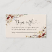 Boho Tiny Wildblume Diaper Raffle Enclosure Card Begleitkarte (Vorderseite)
