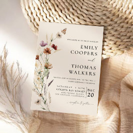 Boho Tiny Wildblume Hochzeitfeier Einladung