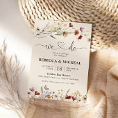 Boho Tiny Wildblume Hochzeitfeier Einladung