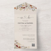 Boho Tiny Wildblume in einer Hochzeit Einladung (Innen Boden)