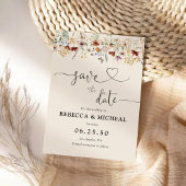 Boho Tiny Wildblume Save the Date Card