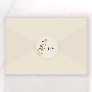 Boho Tiny Wildblume Wedding Classic Round Sticker