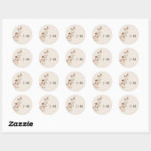 Boho Tiny Wildblume Wedding Classic Round Sticker (Blatt)