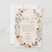 Boho Tiny Wildblume Wedding danke Ihnen Karten (Vorderseite)
