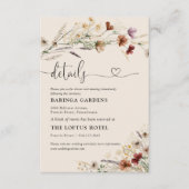 Boho Tiny Wildblume Wedding Details Begleitkarte (Vorderseite)