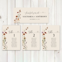 Boho Tiny Wildblume Wedding Head Table Sign