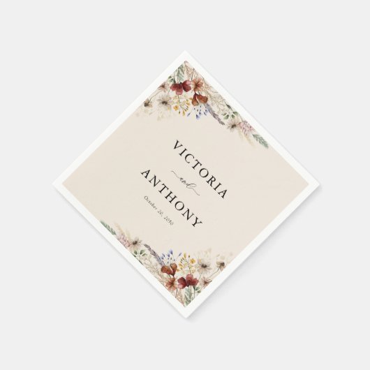 Boho Tiny Wildblume Wedding Napkins Serviette (Ecke)