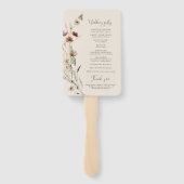 Boho Tiny Wildblume Wedding Program Hand Fan Fächer (Rückseite)