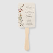 Boho Tiny Wildblume Wedding Program Hand Fan Fächer (Vorderseite)