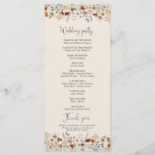 Boho Tiny Wildblume Wedding Program Programm (Rückseite)