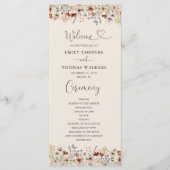 Boho Tiny Wildblume Wedding Program Programm (Vorderseite)