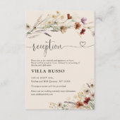 Boho Tiny Wildblume Wedding Reception Begleitkarte (Vorderseite)
