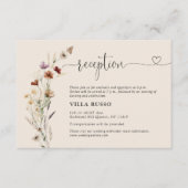 Boho Tiny Wildblume Wedding Reception Begleitkarte (Vorderseite)
