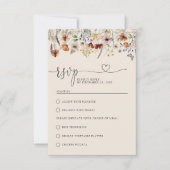 Boho Tiny Wildblume Wedding RSVP Card (Vorderseite)