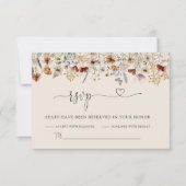 Boho Tiny Wildblume Wedding RSVP Card Karte (Vorderseite)