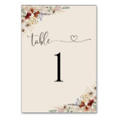 Boho Tiny Wildblume Wedding Tischnummer (Rückseite)