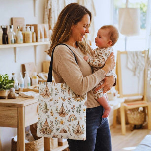 Boho Tipi Baby-Tasche mit individuellem Namen Tasche