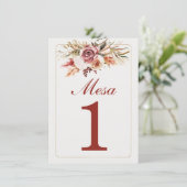 Boho Tischnummern Spanisch (Stehend Vorderseite)