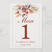 Boho Tischnummern Spanisch (Vorderseite)