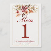 Boho Tischnummern Spanisch (Rückseite)