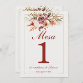 Boho Tischnummern Spanisch (Vorne/Hinten)