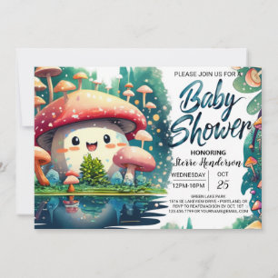 Boho Toadstool Verzauberung Babydusche Einladung