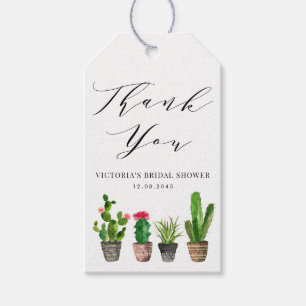 Boho-Topf-Kaktus-Hochzeitsdusche-Dankeschön Geschenkanhänger