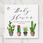 Boho Topted Succulents und Cactus Baby Shower Geschenkanhänger (Vorderseite)